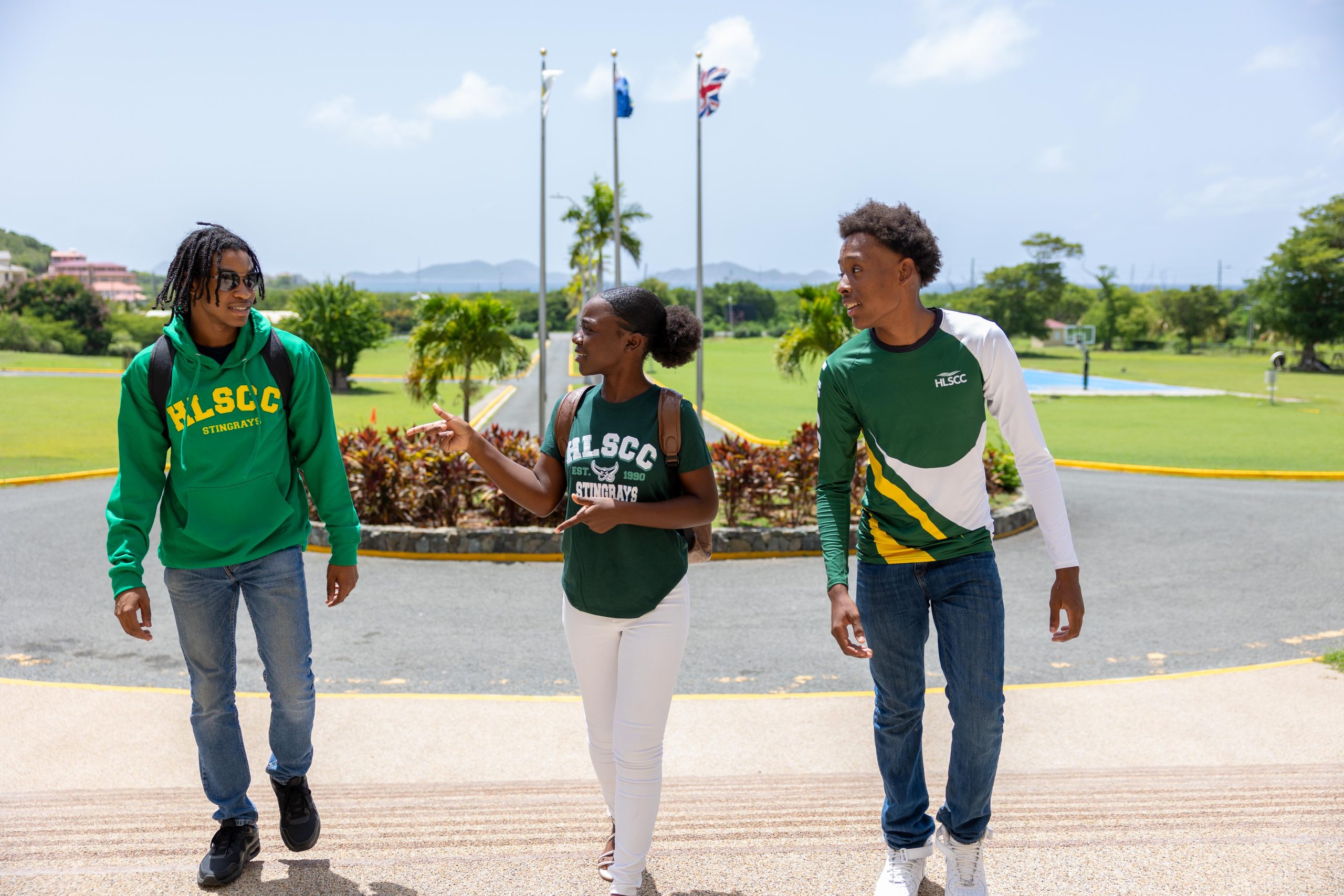 Students walking in HLSCC school attire