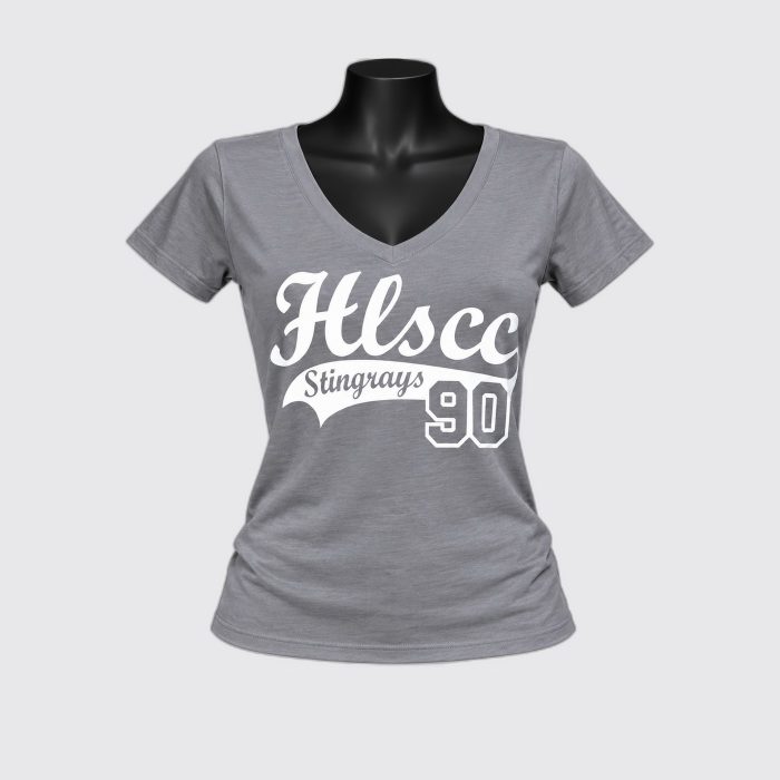 HLSCC V-Neck Ladies Tee – Gray