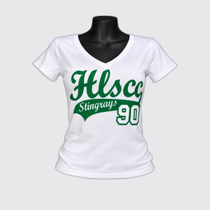 HLSCC V-Neck Ladies Tee – White
